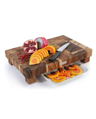Tocator cu picioare din lemn de salcam, 45 x 30 cm - ZASSENHAUS